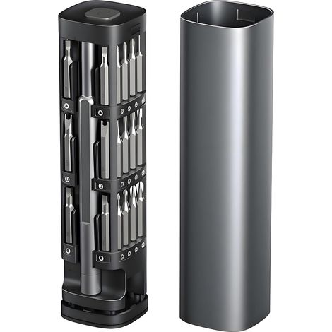 Coffret Tournevis de Précision 46 en 1 Magnétique - Embouts en Acier S2 (60 HRC), Boîtier Aluminium Compact, Kit Réparation PC, Smartphone, Lunettes