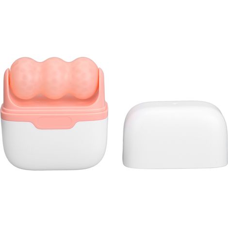 Rouleau de glace pour le visage, rouleau de glace double tête en forme de W, rouleau de glace en plastique 2 en 1, rose. (1/5)