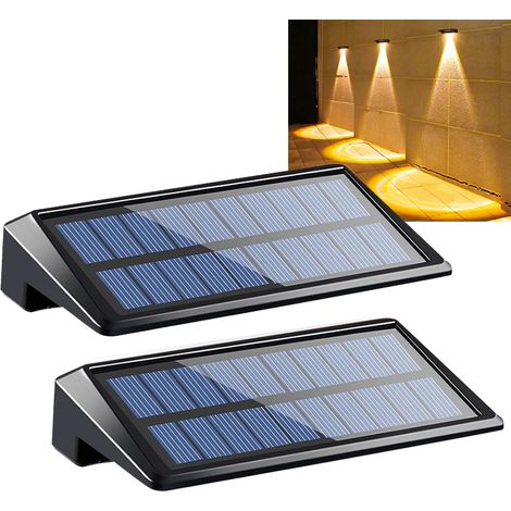 2 Lampes Solaires Pour Clôture – IP65, 80 lm, Blanc Chaud, 2 Modes (1/5)