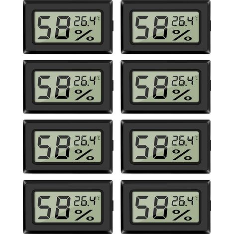 Pack Mini Hygrometers, Digital Thermometers, Indoor Humidity Meters with Temperature Sensor for Greenhouse, Car, Home, Office, Celsius (°C)