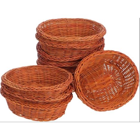 Paniers à Ovales en Rotin Tressé Naturel Goûter Aérés et Empilables pour Rangement Multifonction Cuisine Présentation de Fruits et en-Cas (1/5)
