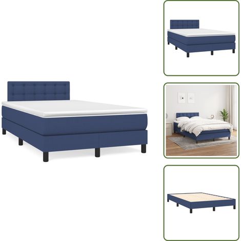 Letto con materasso a molle insacchettato - vidaXL Giroletto a Molle con Materasso Blu 120x190 cm in Tessuto - Letto con schiuma