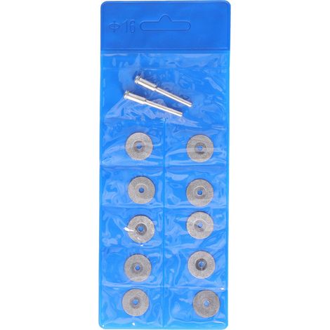 10 disques diamantés fins avec tige, meules rondes de ponçage et découpe pour bois, métal, pierre, 16mm/0,6in (1/5)