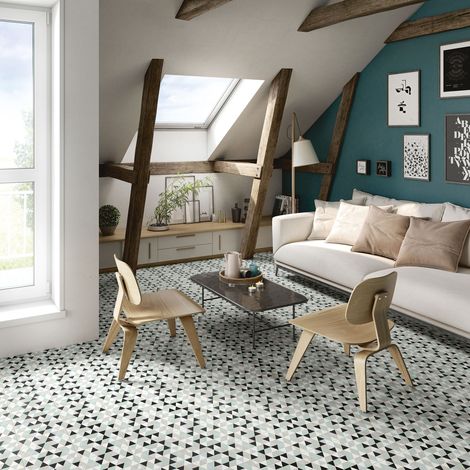 Carrelage Imitation Carreaux de Ciment DECO Nordic B 20x20cm (1/4)
