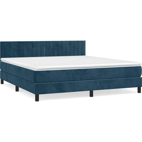 Maison Exclusive - Boxspringbett mit Matratze Dunkelblau 160x200