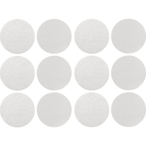 Lot de 6 coussins antidérapants ronds auto-adhésifs à scratch pour tapis, draps et coussins de siège (blanc). (1/5)