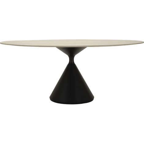 Tavolo da pranzo Space rettangolare in MDF e ferro crema e nero 180x90x73 cm