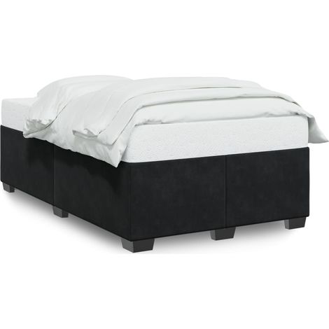 Lit double Lit adulte Cadre de lit sans matelas noir 120x190 cm velours (1/5)
