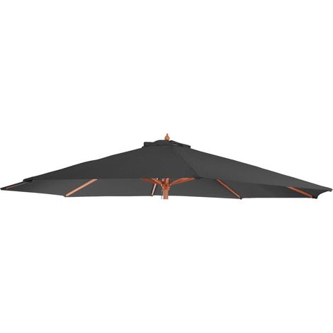 [NEUWERTIG] Ersatz-Bezug für Sonnenschirm Lissabon, Sonnenschirmbezug Ersatzbezug, Ø 3,5m Polyester 8 Streben anthrazit
