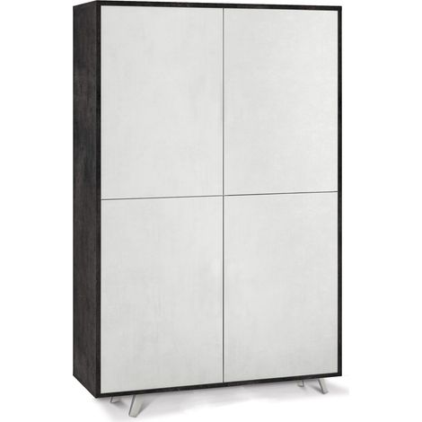 Mobile Multiuso 4 Ante 107x169x41 cm Ossido Nero/Ossido Bianco (1/3)