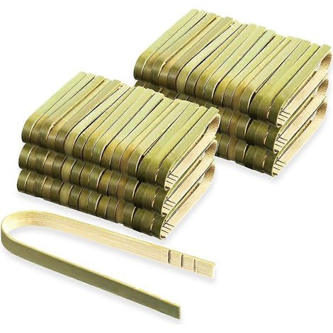 240 pinces en bambou, mini pinces à grille-pain en bois, pinces à tasses pour pain, cornichons, rôtis, traiteur, buffet, thé, cuisine, fête (1/5)
