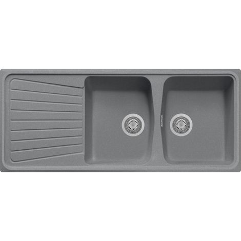 Lavello composito cucina Plados SP1162 due vasche con scolapiatti - UM42 Titanio