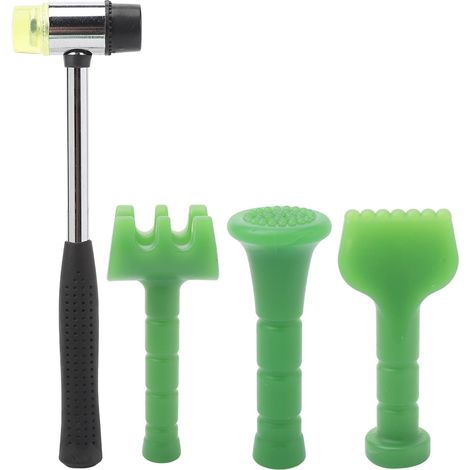 Lot de 4 outils de massage manuel pour le corps, marteau de drainage des méridiens, soulage la fatigue, stimule la circulation, kit de massage complet. (1/5)