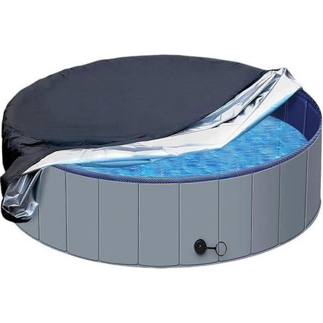 Housse De Protection For Piscine Ou Spa, 160 X 30 Cm Couverture De Piscine Pour Chien, Bache Piscine Ronde Avec Cordon De Serrage, (1/5)