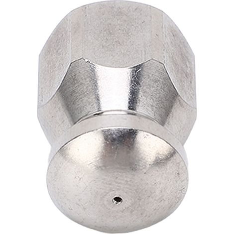 Buse de nettoyage haute pression 5000 PSI pour le débouchage de canalisations, buse de nettoyage à jet d'eau en acier inoxydable, tête ronde, 1 orifice avant, 3 orifices arrière, filetage G1/4 po