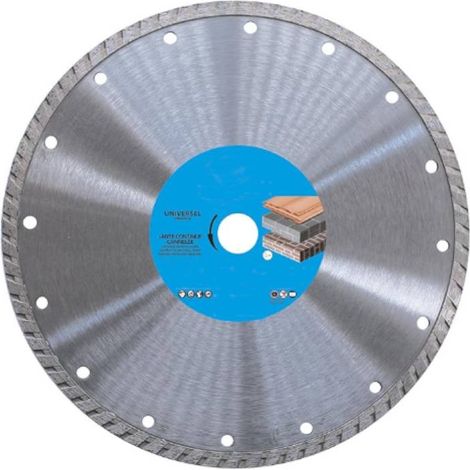 Disque Diamant Jante Continue Canneléé D. 230 x Al. 22.23 x Ht. 7 x ép. 2.8 mm - Pour Tuile et Brique - Diamwood