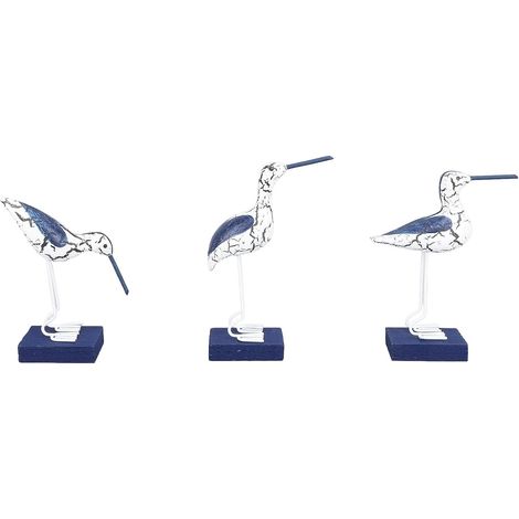3 PCS Figurine en Bois de la Mouette en Bois Méditerranée Style Rustique Vintage côtier Plage de mer Sculpture des Oiseaux de mer Décorations Nautiques pour l'ornement (1/5)