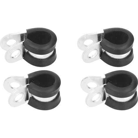 20 colliers R inox démontables avec coussin caoutchouc isolant, fixations câble 22mm, lot de 20 pièces (1/5)