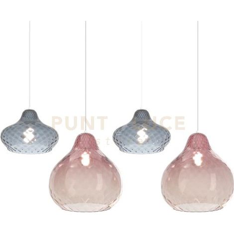 SOSP. BIANCO 4 LUCI RETTANGOLARE VETRI (2 X PICCOLO ZA + 2 X GRANDE RU) 1191BI-S4 RMIX-ZR