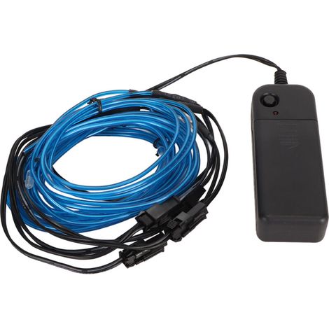 Fil Lumineux LED Bleu Flexible 5 en 1 pour Voiture Fête Halloween Noël Décoration Lumineuse (1/5)