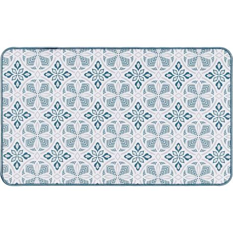 Tapis Déco Imprimé "Joan" 45x75cm Bleu (1/4)