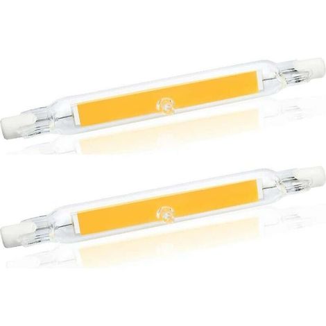 R7s 78 mm LED 5 W blanc chaud 3000 K, R7s Cob LED linéaire remplacer crayon halogène 40 W 50 W, R7s LED 78 mm ampoule mince, lot de 2 (1/4)