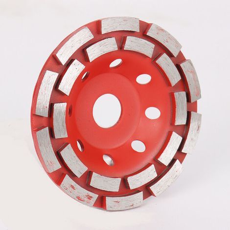 Disque Diamant 180 x 22,2 mm Double Rangée - Meule Diamantée Béton, Pierre, Granit, Chape - Universel pour Meulage et Ponçage - Rouge (1/4)