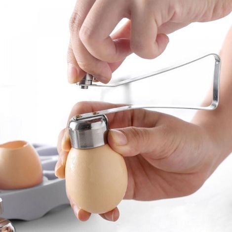 Egg Cutter Stainless Steel Egg Tool Egg Yolk Separator Stainless Steel Egg Cover Shell Cutter for Hard and Soft Boiled Eggs, Egg Opener for Home Kitchen (1/5)