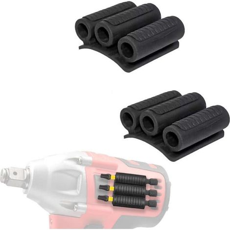 Lot de 2 manchons de rangement universels pour embouts de tournevis à percussion, organisateurs de manchons avec adhésif puissant, pouvant être installés sur les tournevis à percussion. (1/4)