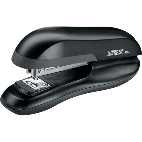 Agrafeuse F16 Noir en Plastique et Métal, 20 Feuilles (80g/m²), pour Agrafes 24/6 et 26/6, Format Compact, Idéale pour Bureau, Maison et École, Garantie 5 Ans, 23810501 (1/5)
