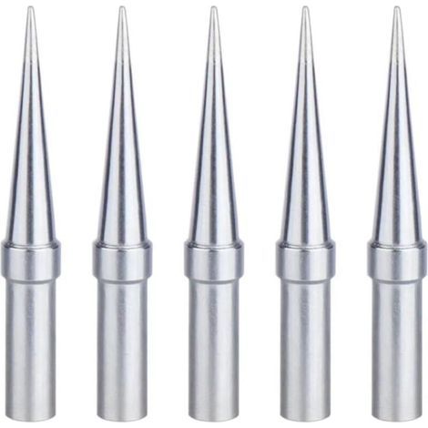Pair Panne à Souder, 5 Pièces Pointe de Fer à Souder Conico 0,4 mm de Remplacement, Pointes de Soudure Cuivre Plaqué Nickel, Applicable for Weller WESD51 WES51 WES50