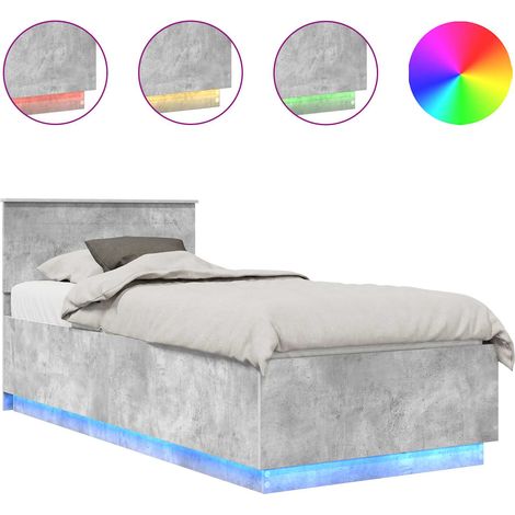 Bed Frame Concrete Grey 90 x 200 cm Engineered Wood vidaXL