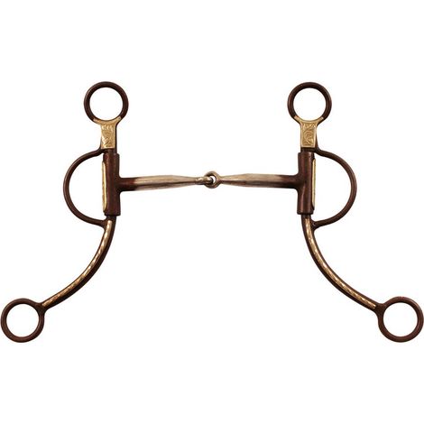 Morso Western per cavalli in ferro brunito ad aste lunghe decorate
