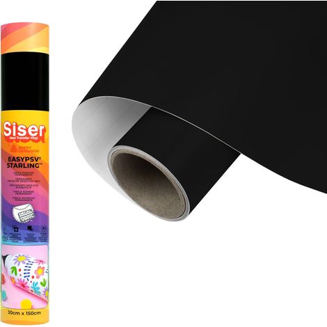 Film adhésif permanent Noir Matt 150 x 30 cm, Pour personnaliser des objets et des surfaces rigides, Compatible avec traceur de découpe, Résiste au lave-vaisselle (1/5)