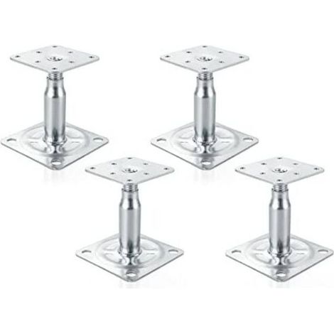Lot de 4 supports de poteau surélevés galvanisés réglables de 100 à 150 mm, support de toit robuste pour construction (1/5)
