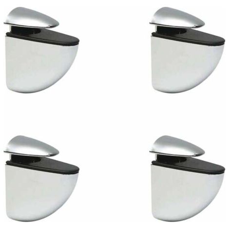 Un ensemble de 4 supports muraux pour étagères en verre, supports d'étagère réglables, épaisseur de verre maximale de 9 mm, avec vis.