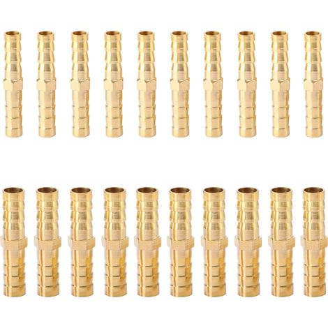 20 Pièces Connecteur Cannelé en Laiton, Adaptateur de Raccord de Tuyau en Laiton pour Tuyau Connexion 6/8 mm pour Eau, Gaz, Huile, Tuyau d'air (1/5)