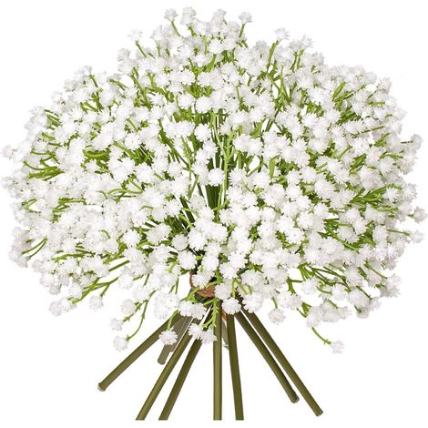 Kunstblume Schleierkraut Gypsophila Hochzeit Party 10 Stück Weiß (1/5)