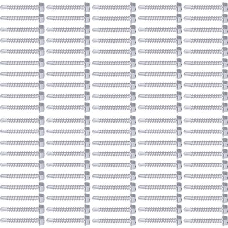 100 Stück selbstbohrende Sechskantschrauben mit Unterlegscheiben aus Edelstahl für Heim- und Bürogeräte (1/5)