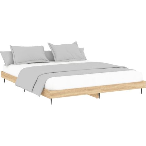 Estructura de cama sin colchón roble Sonoma 180x200 cm vidaXL (1/4)