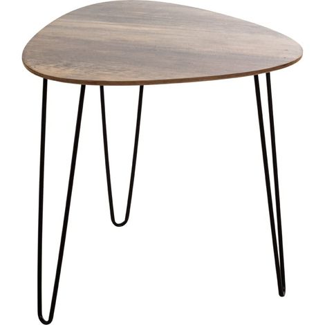 HAKU Möbel Tavolino rovere, nero, MDF, metallo - Dim. L 48 cm x A 48 cm x P 48 cm, Stile Moderno (1/4)