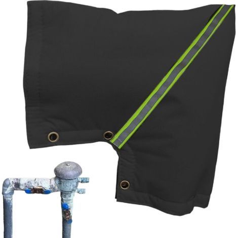 Noir,Housse anti refoulement, chaussettes de robinet imperméables, isolation de robinet d'hiver, protection de robinet extérie (1/4)