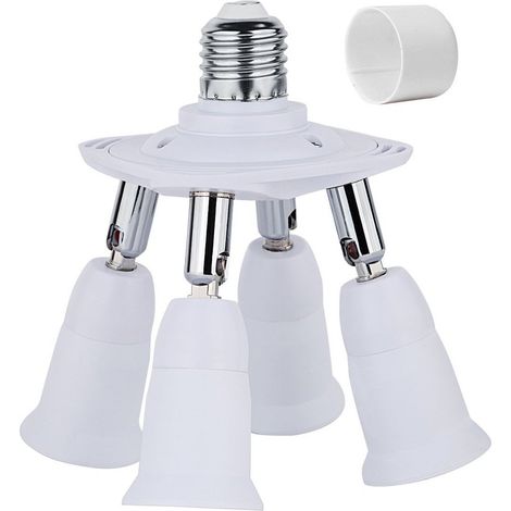 Répartiteur de douille E27 adaptateur 4 en 1 pour douille E27 support de lampe universel avec 360 degrés réglable à 180 degrés 240 V