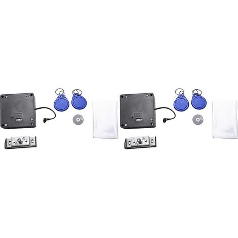 Deux serrures électroniques RFID intelligentes pour meubles, sans perçage, faciles à installer, adaptées aux armoires de rangement, penderies, meubles à chaussures et serrures de portes de tiroirs. (1/5)