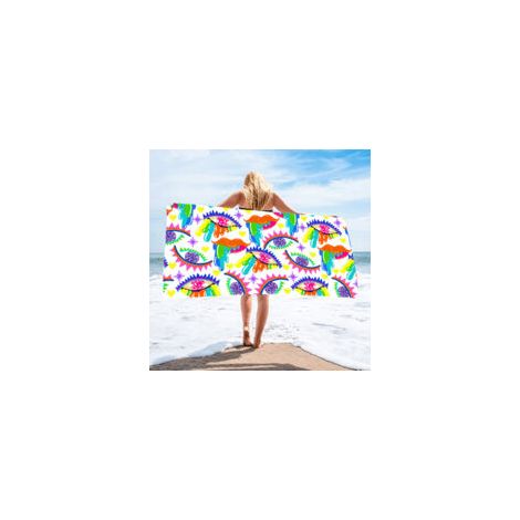 Strandtuch, ultrafeines und saugfähiges Strandtuch aus Fasern, bedrucktes Handtuch, Strandmatte - n-Crezuo