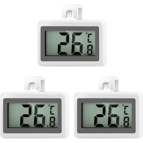 3 Pièces Thermomètre Frigo Numérique, Mini Magnétique Thermomètre Congélateur avec Crochet, Mesure -50°C à +70°C, pour Réfrigérateur et Cuisine (1/5)