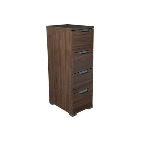 Cassettiera 4 cassetti noce almendra già montato L27 H85 P38 - consegnato già montato