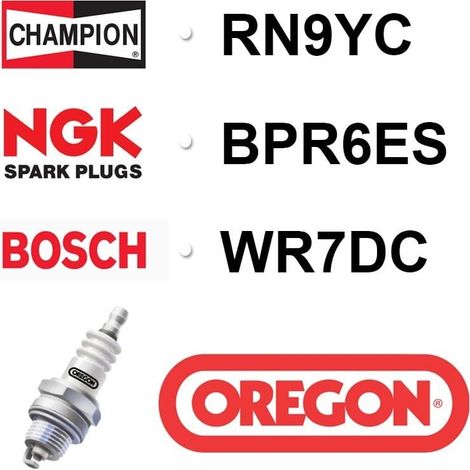 Bougie OREGON - CHAMPION rn9yc NGK bpr6es BOSCH wr7dc (1/2)