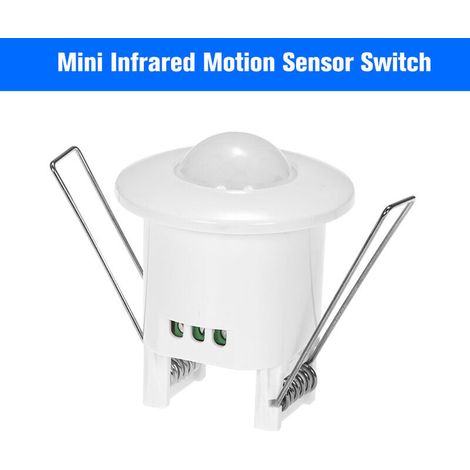 royaluxe -Mini detect de mouvement infrarouge Detection PIR a 360 degres AC110V-240V Encastre Occupation au plafond Detect de mouvement Detect Lampe Interrupt Temps de retard reglable, modele:Blanc (1/5)