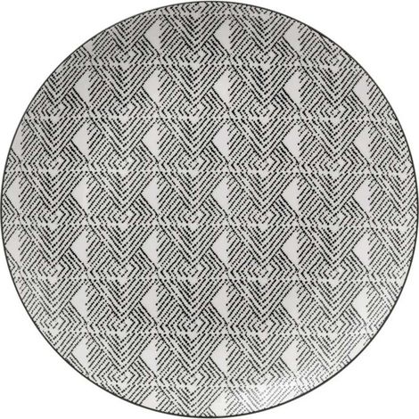 Lot de 6 Assiettes Plates "Bohemia Etnic" 26cm Noir (1/2)